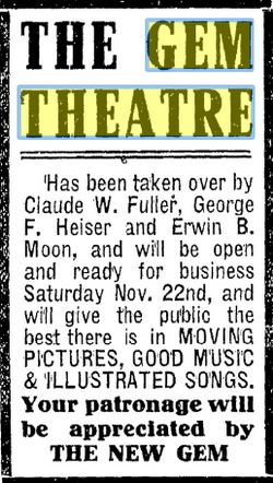 Gem Theatre - November 1913 (newer photo)